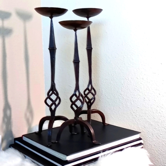 Hand Forged Antique Candle Holders - Picture 1 of 13